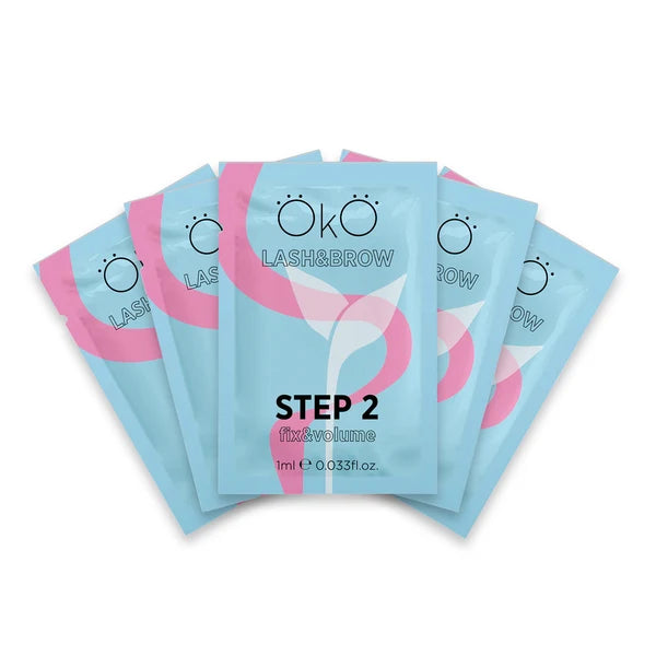 Step 2 para Lifting e brow lamination OKO Lash&Brow STEP 2 FIX & VOLUME, 5 saquetas